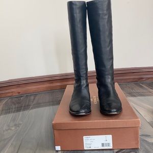 Coach LIZA WSH TMBL LTHRV black knee high boots